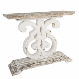 Dřevěný konzolový stůl Vion s výraznou patinou - 110*36*91 cm Clayre & Eef