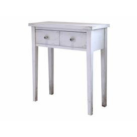 Bílý dřevěný retro konzolový stolek se šuplíky Fabien - 73*32*80 cm Chic Antique