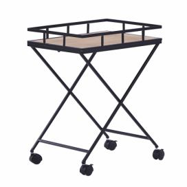 Kuchyňský vozík světlé dřevo / černá LEOTI