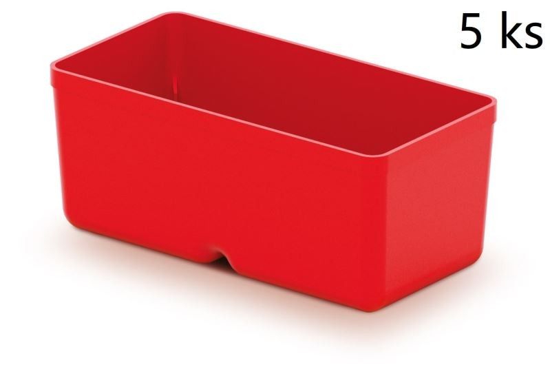 Prosperplast Sada úložných boxů 5 ks UNITEX 11 x 5,5 x 13,2 cm červená - Houseland.cz