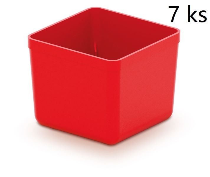 Prosperplast Sada úložných boxů 7 ks UNITEX 5,5 x 5,5 x 16,5 cm červená - Houseland.cz