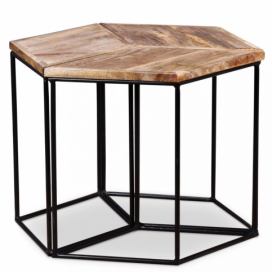 Konferenční stolek mangovník / černá Dekorhome