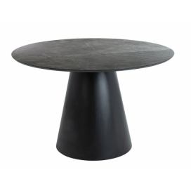 Stůl okragly 120 Angel mramorový efekt / šedý / Černý