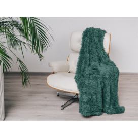 Chlupatá deka 160x200 cm tmavě zelená