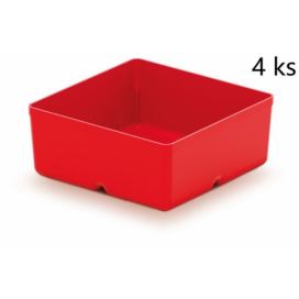 Prosperplast Sada úložných boxů 4 ks UNITEX 11 x 11 x 11,2 cm červená