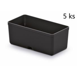 Prosperplast Sada úložných boxů 5 ks UNITEX 11 x 5,5 x 13,2 cm černá