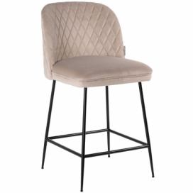 Béžová sametová barová židle Richmond Pullitzer 69 cm