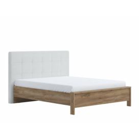 Manželská postel 160x200cm Freya - dub halifax/bílá