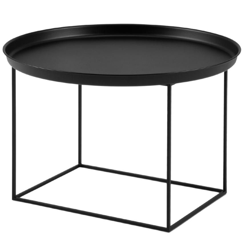 Černý kovový konferenční stolek MICADONI Ataca 63 cm - Designovynabytek.cz