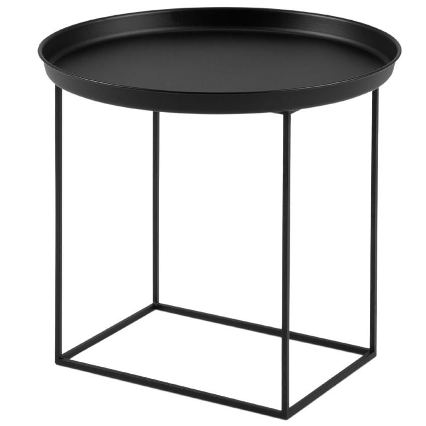 Černý kovový konferenční stolek MICADONI Ataca 50 cm - Designovynabytek.cz