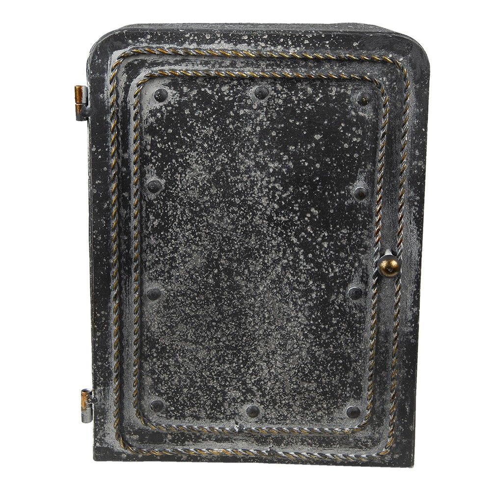 Šedo-černá antik nástěnná skříňka na klíče Antio - 23*10*30 cm Clayre & Eef - LaHome - vintage dekorace