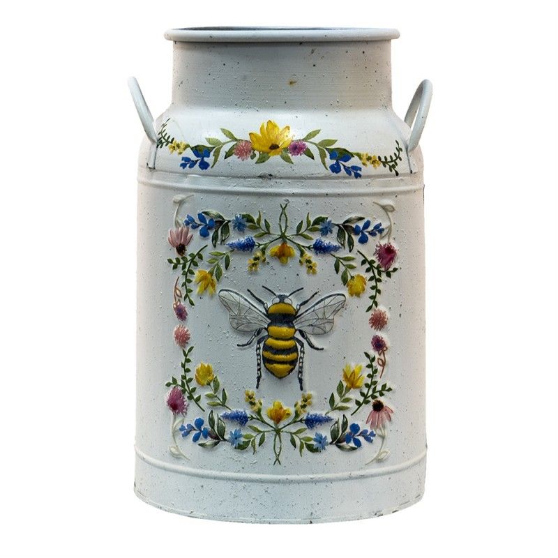 Krémová dekorativní konev s včelkou Bee - Ø 19*28 cm Clayre & Eef - LaHome - vintage dekorace