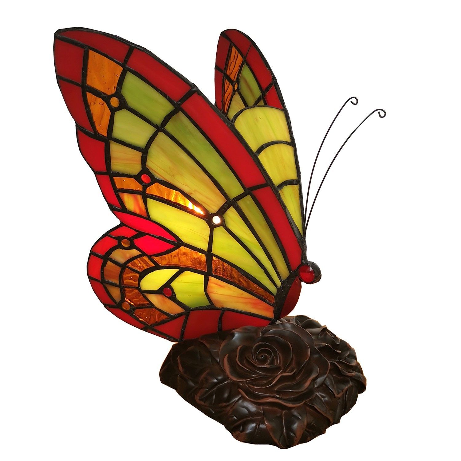 Stolní lampa Tiffany Butterfly II - 15*15*27 cm Clayre & Eef - LaHome - vintage dekorace