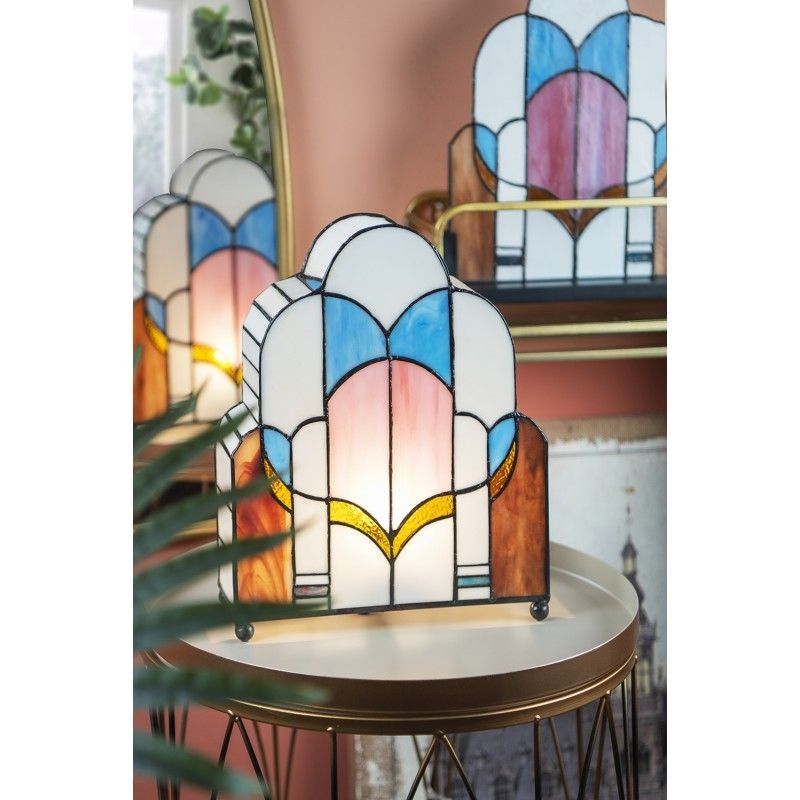 Stolní lampa Tiffany v neobvyklém tvaru Tafien - 30*4*25 cm Clayre & Eef - LaHome - vintage dekorace