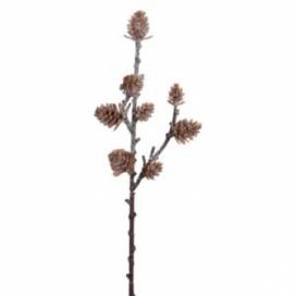 Animadecor Umělá dekorace - Větvička zasněžené šišky 28cm