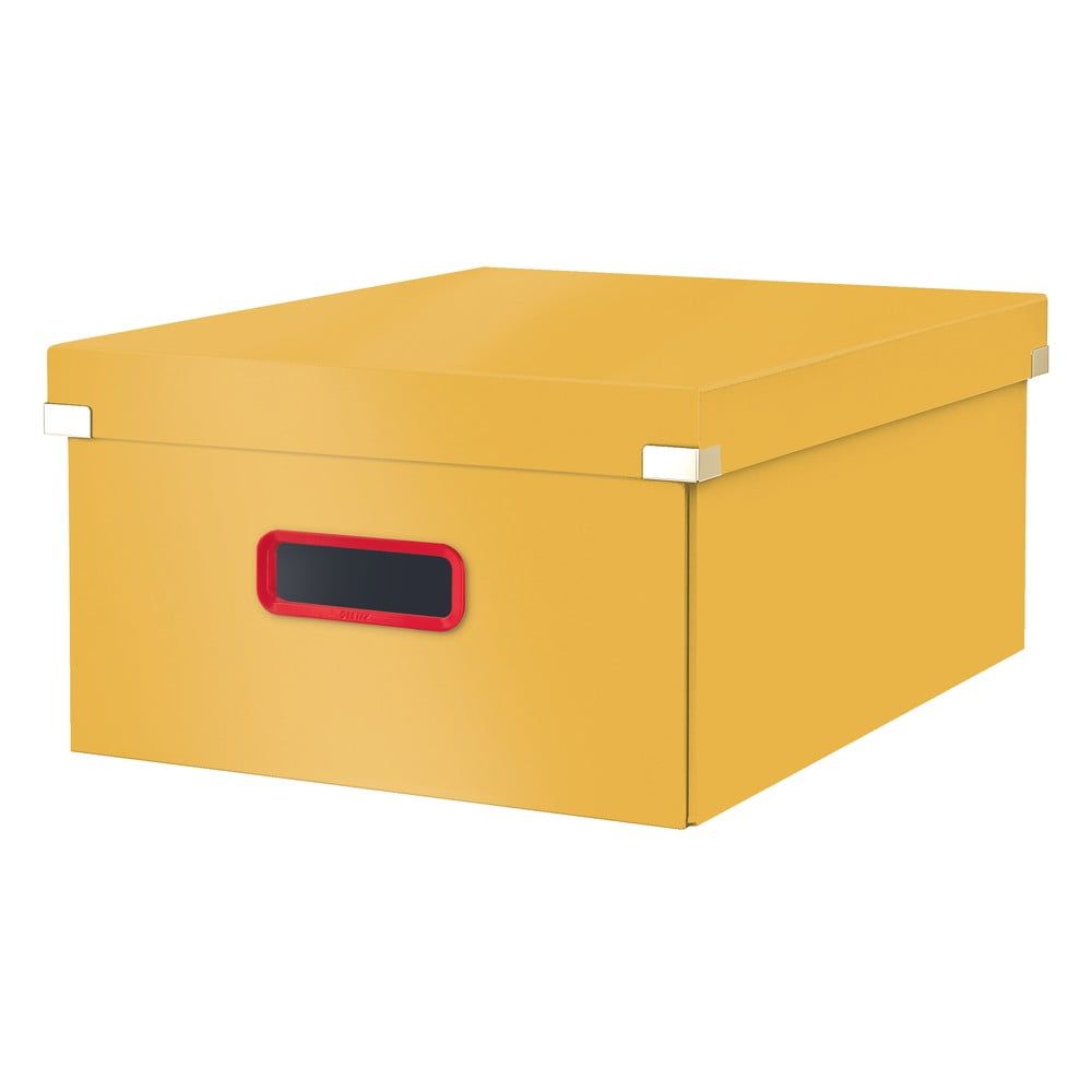 Žlutý kartonový úložný box s víkem 48x37x20 cm Click&Store – Leitz - Bonami.cz