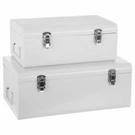 Úložné krabice, 2 kusy, bílá barva, Atmosphera