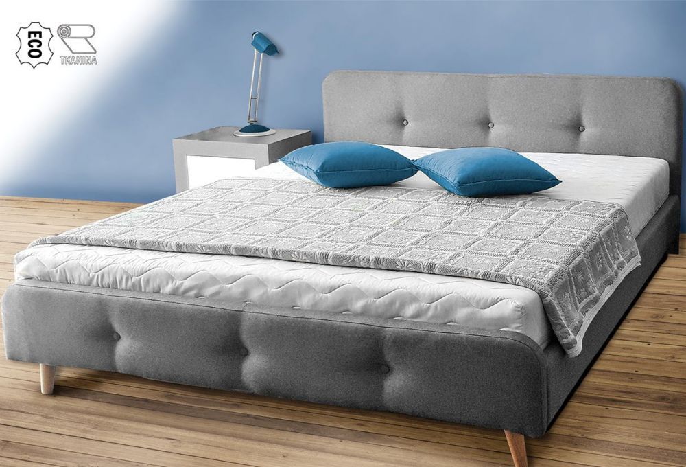 Šedá čalouněná postel AMELIA 160 x 200 cm Matrace: Bez matrace - Výprodej Povlečení