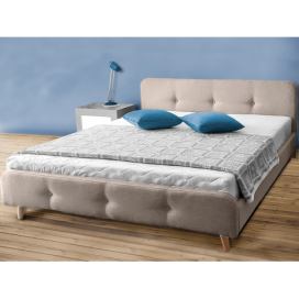 Béžová čalouněná postel AMELIA 160 x 200 cm Matrace: Bez matrace