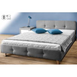 Šedá čalouněná postel AMELIA 160 x 200 cm Matrace: Bez matrace