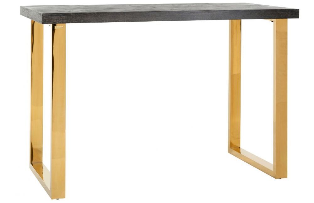 Černo zlatý dubový barový stůl Richmond Blackbone 160 x 80 cm - Designovynabytek.cz