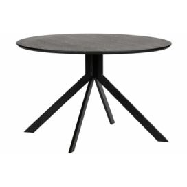 Hoorns Černý dřevěný kulatý jídelní stůl Arisa 120 cm