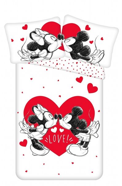 Jerry Fabrics povlečení bavlna Mickey and Minnie &quot;Love 05&quot; 140x200+70x90 cm  - POVLECENI-OBCHOD.CZ