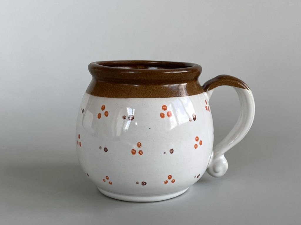 Keramika Andreas® Hrnek buclák střední ozdobný puntíkovaný 0,4 l - Keramika Andreas