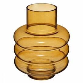 Atmosphera Skleněná váza VIBE, 23 cm, žlutá