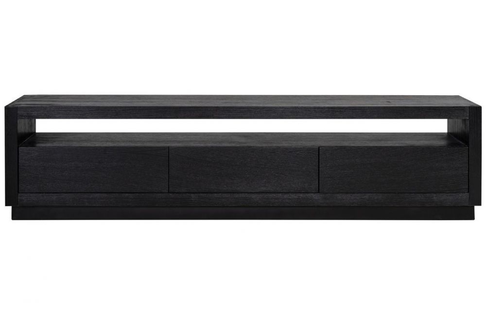 Černý dubový TV stolek Richmond Oakura 185 x 40 cm - Designovynabytek.cz