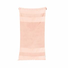 Růžová bavlněná plážová osuška Sunnylife Summer Stripe, 175 x 90 cm