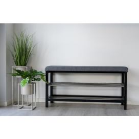 Norddan Designová lavice Rhory 100 cm šedá / černá