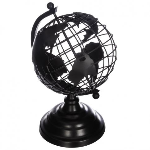 Atmosphera Kovový globus, černý, 18 x 27 x 18,5 cm EDAXO.CZ s.r.o.