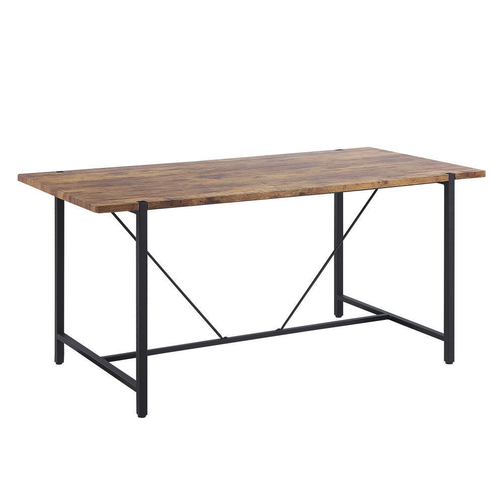 Jídelní stůl 160 x 80 cm tmavé dřevo s černou SARITAS - Beliani.cz