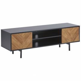 TV stolek černá / světlé dřevo SALINA