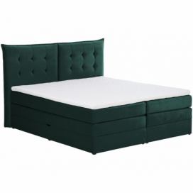 Hector Čalouněná postel boxspring Fendy 180x200 lahvově zelená