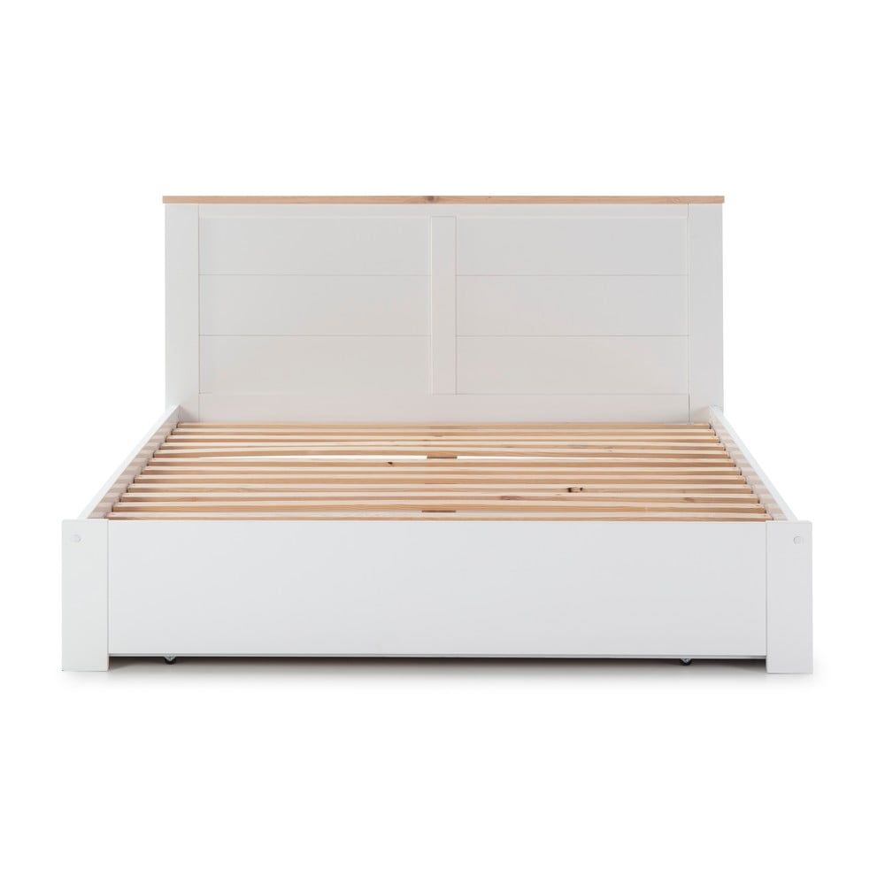 Bílá dvoulůžková postel s úložným prostorem s roštem 160x200 cm Gabi – Marckeric - Bonami.cz
