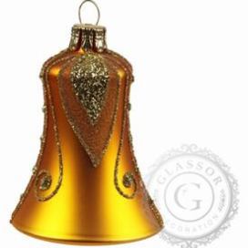 Vánoční zvonek zlatý dekor