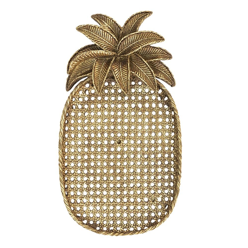Zlatá antik servírovací mísa ve tvaru ananasu - 40*22*4 cm Clayre & Eef - LaHome - vintage dekorace