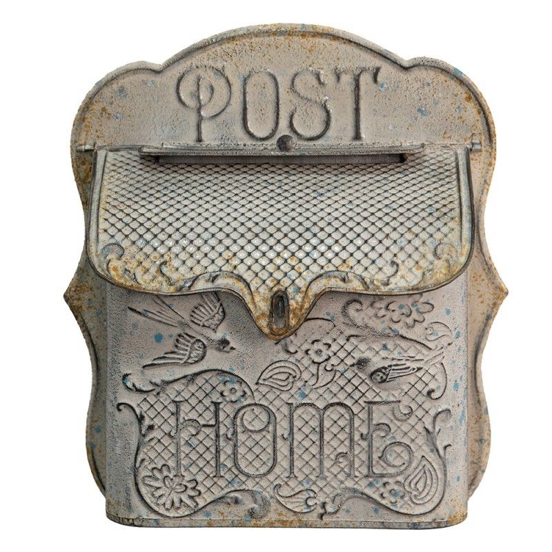 Šedá poštovní schránka s rezavou patinou Post Home - 27*12*31 cm Clayre & Eef - LaHome - vintage dekorace
