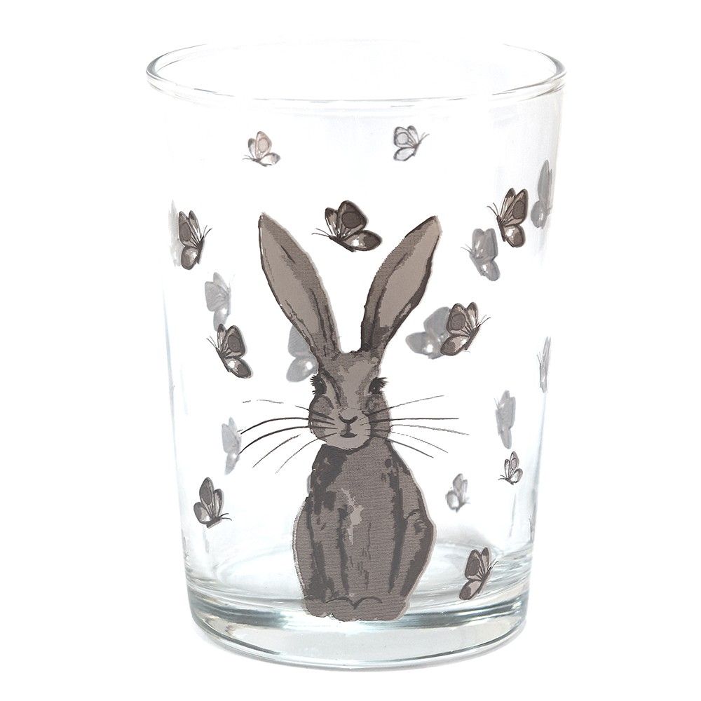 Sklenička na vodu se zajíčkem Rustic Easter Bunny - Ø 8*12 cm / 450ml Clayre & Eef - LaHome - vintage dekorace