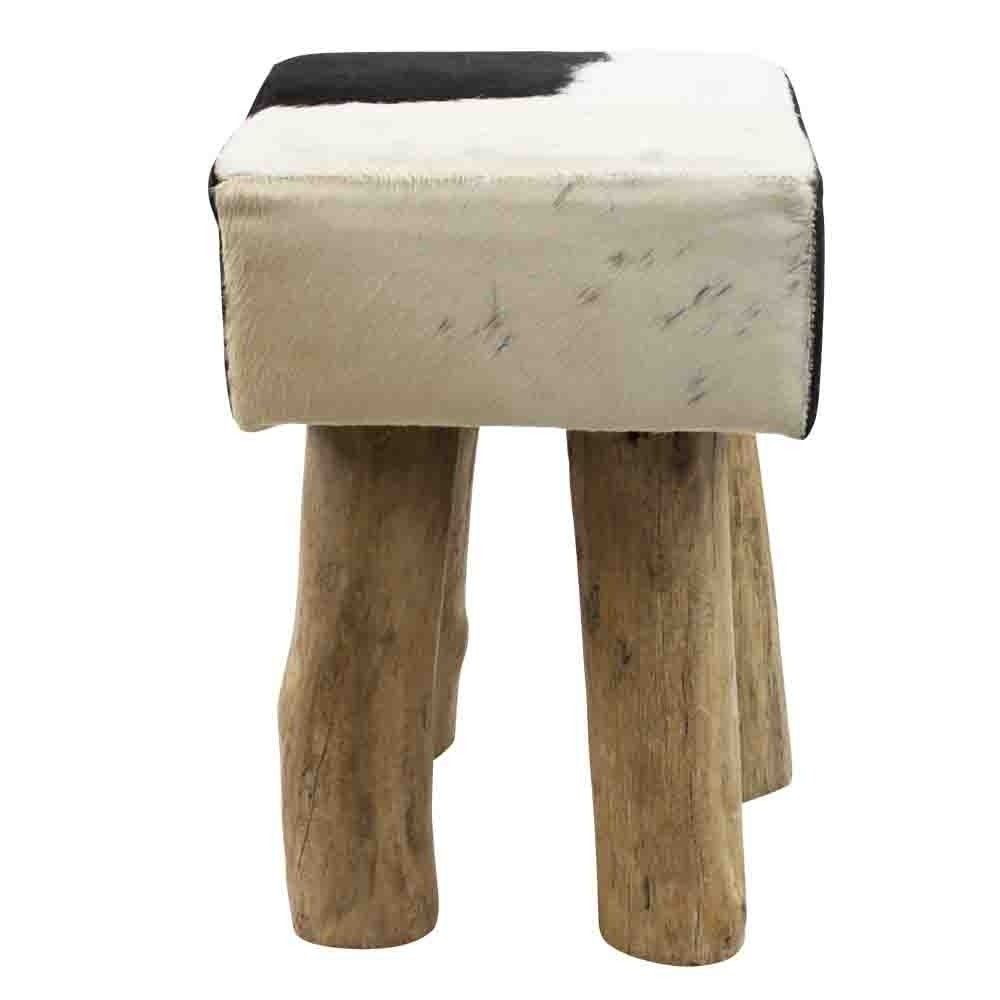 Stolice kráva černý čtverec (bos taurus taurus) - 30*30*45cm Mars & More - LaHome - vintage dekorace
