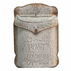 Šedá poštovní schránka s rezavou patinou Post Courier - 27*9*39 cm Clayre & Eef