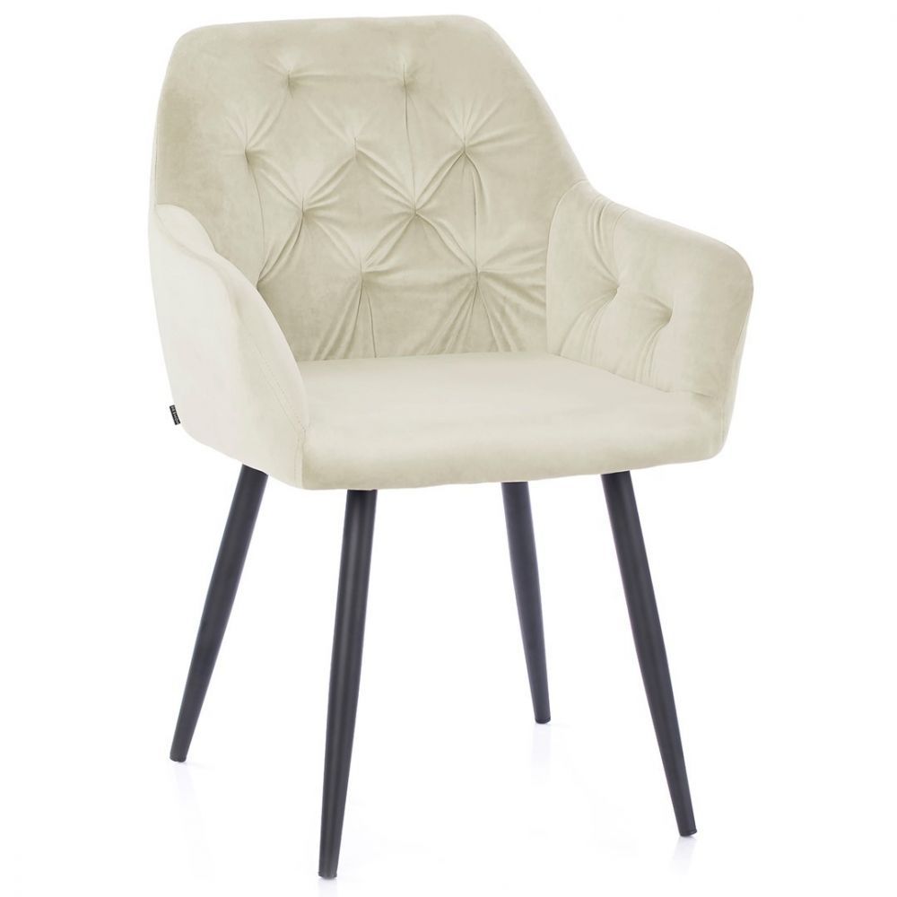 HOMEDE Designová židle Argento krémová, velikost 61x44x90 - Houseland.cz