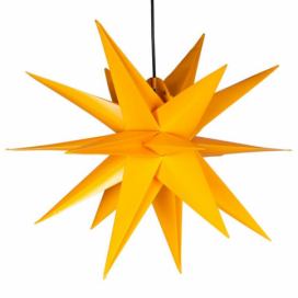 Nexos  Vánoční dekorace - hvězda s časovačem 1 LED, 55 cm, žlutá