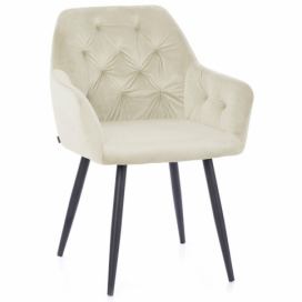 HOMEDE Designová židle Argento krémová, velikost 61x44x90