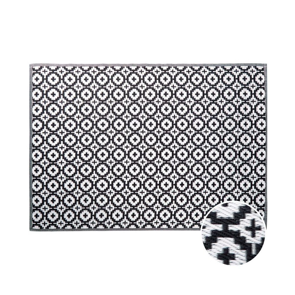 COLOUR CLASH Venkovní koberec mozaika 200 x 150 cm - černá/bílá - Butlers.cz