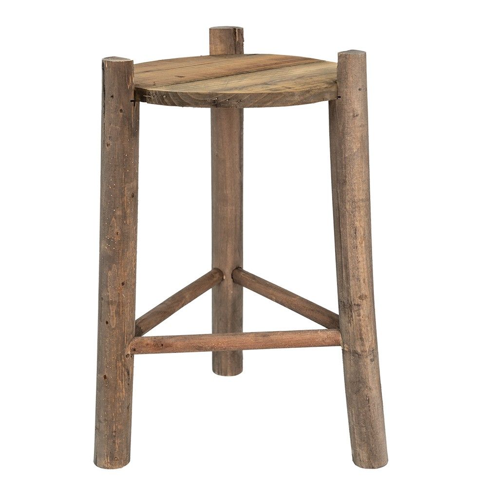 Dřevěný dekorační antik stolík na rostliny - Ø 27*44 cm Clayre & Eef - LaHome - vintage dekorace