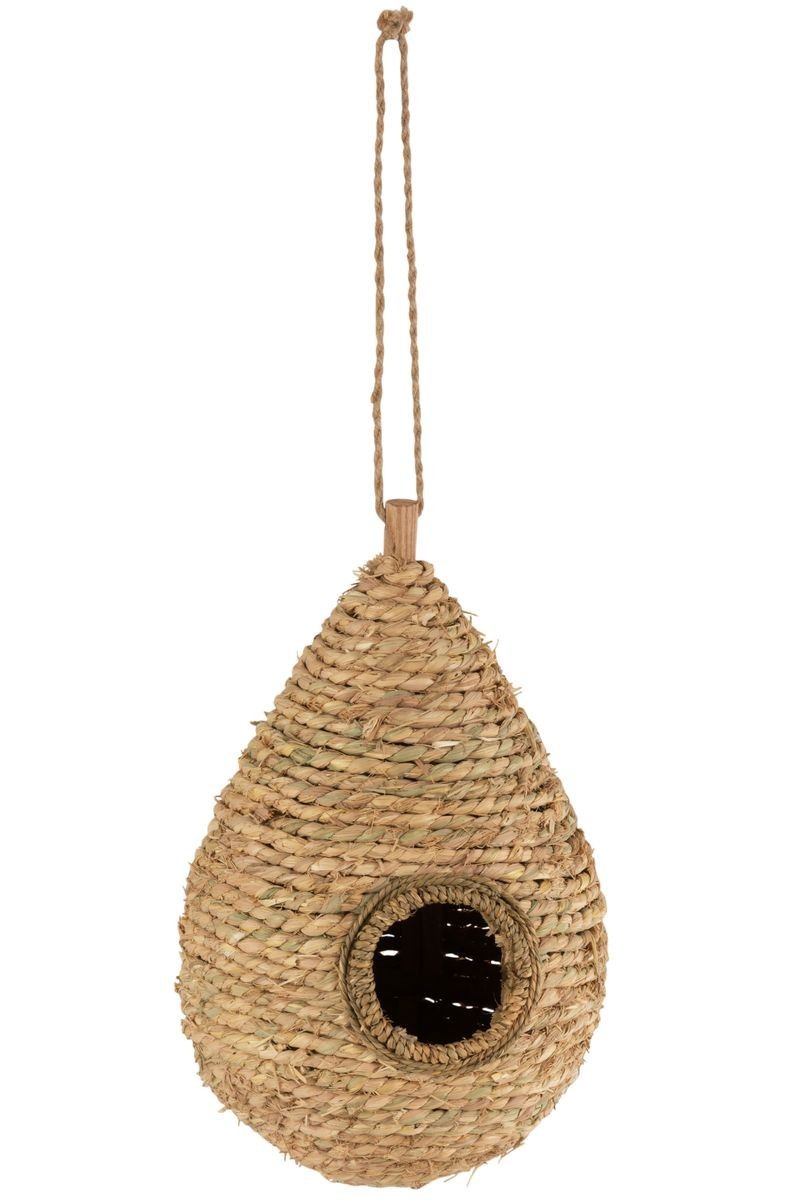 Závěsná ptačí budka ze slámy ve tvaru vosího hnízda - 24*23*69 cm J-Line by Jolipa - LaHome - vintage dekorace