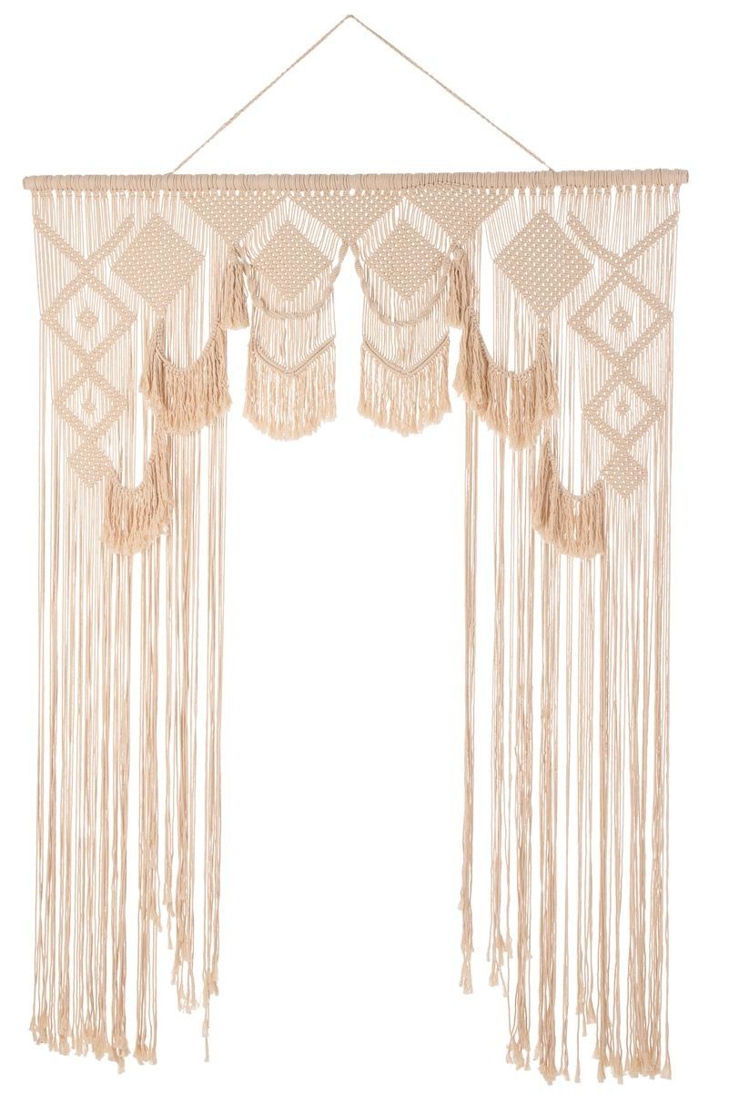 Přírodní drhaný závěs se vzorem Macramé Curtain - 154*3*273 cm J-Line by Jolipa - LaHome - vintage dekorace